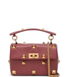 Valentino Garavani Brown Roman Stud Small Crossbody Bag