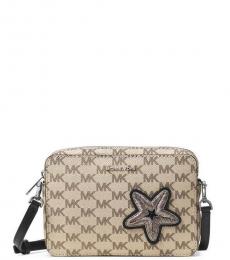 Michael Kors Natural/Black Star Camera Small Crossbody