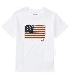 Ralph Lauren Little Boys White Flag T-Shirt