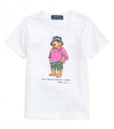 Ralph Lauren Little Boys White Beach Bear T-Shirt