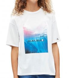 Calvin Klein Girls White Ocean Photo T-Shirt