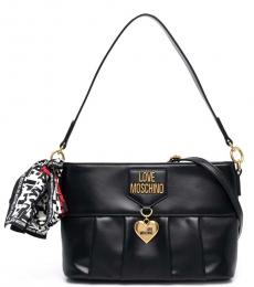 Love Moschino Black Heart-Charm Medium Shoulder Bag