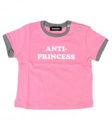 Diesel Baby Girls Pink Anti-Princess T-Shirt