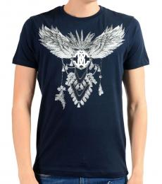 Roberto Cavalli Dark Blue Graphic Print T-Shirt