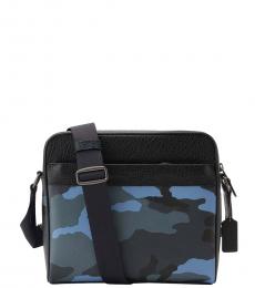 Coach Blue Camo Charles Large Crossbody