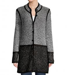 Karl Lagerfeld BlackWhite Colorblock Long Cardigan