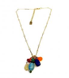 Ralph Lauren Gold Semi-Precious Bead Cluster Necklace