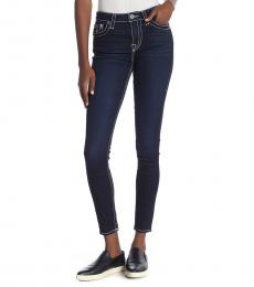 True Religion Dark Blue High Rise Flap Pocket Skinny Jeans