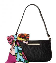 Betsey Johnson Black Scarf Medium Shoulder Bag