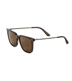 Bottega Veneta Dark Havana Square Sunglasses