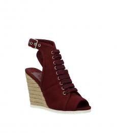 Red Ankle Strap Wedges