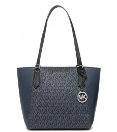 Michael Kors Navy/Black Kimberly Bonded Medium Tote
