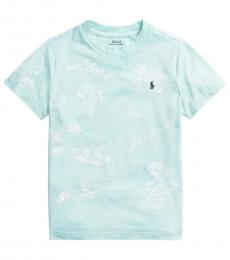 Ralph Lauren Little Boys Bayside Green Multi Hawaiian T-Shirt