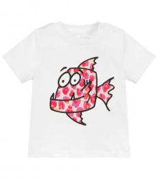 Stella McCartney Baby Girls White Fish Print T-Shirt
