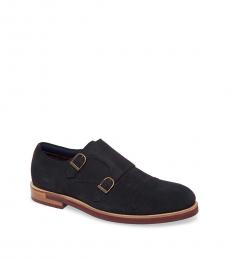 Ted Baker Navy Clippt Monk Strap Dress Shoes