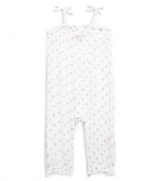 Baby Girls White Floral Coverall
