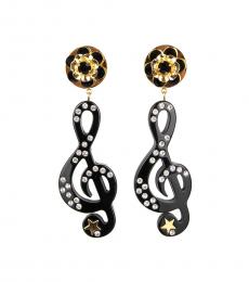 Dolce & Gabbana Black Stelle Music Crystal Earrings