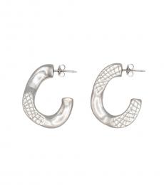 Silver Textured Link Earrings