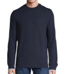 Navy Blue Textured Sweatshirt
