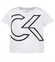 Calvin Klein Little Girls White Oversized Logo T-shirt