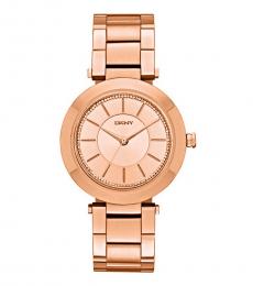 DKNY Rose Gold Stanhope Crystal Dial Watch