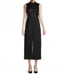 Calvin Klein Black Sleeveless Sequin Jumpsuit
