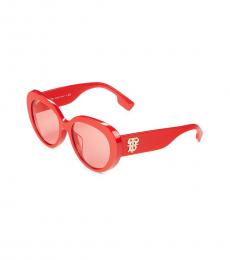 Burberry Red Round Sunglasses