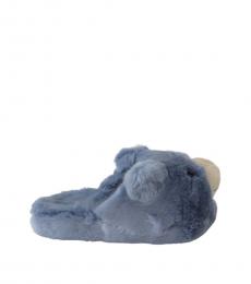 Dolce & Gabbana Blue Teddy Bear Slippers Sandals