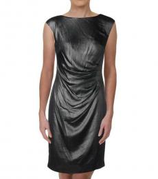 Metallic Pleated Sheath Dress