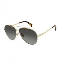 Lanvin Golden Gradient Grey Pilot Sunglasses