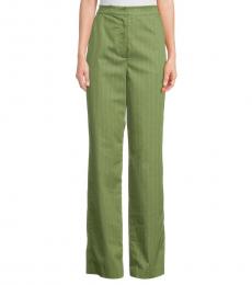 BCBGMaxazria Green Pin Stripe Trouser