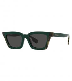 Burberry Dark Green Square Sunglasses