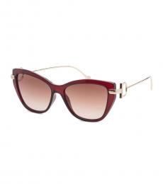 Ferragamo Maroon Red Cat Eye Sunglasses