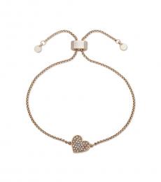 Gold Pave Heart Slider Bracelet
