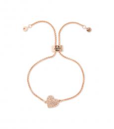 DKNY Rose Gold Pave Heart Slider Bracelet