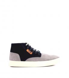 Diesel Grey E- Laarcken Mid Top Sneakers