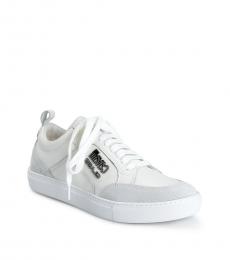 Cavalli Class White Leather Side Logo Sneakers