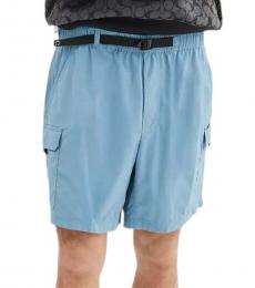 Coach Light Blue Nylon Utility Short