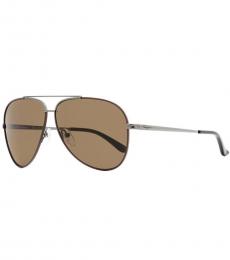 Salvatore Ferragamo Shiny Metal Aviator Sunglasses