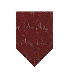 Philipp Plein Red Logo Tie