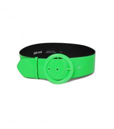 Just Cavalli Green Neon Round Buckle Belt