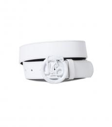 Just Cavalli White Classic Logo Buckle Belt