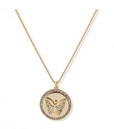 Gold Pave Butterfly Pendant Necklace