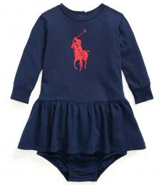Ralph Lauren Baby Girls Newport Navy Big Pony Dress