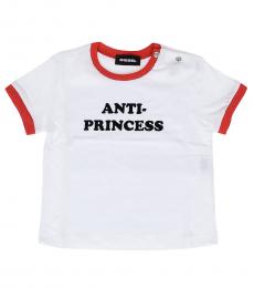 Diesel Baby Girls White Anti-Princess T-Shirt