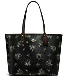 Coach Black Reversible Ribbon Bouquet Large Tote