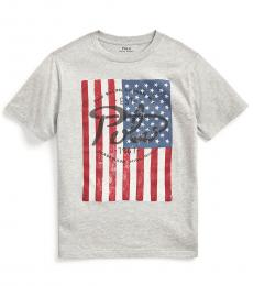 Ralph Lauren Boys Andover Heather Flag T-Shirt