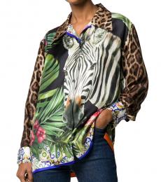 Dolce & Gabbana Multi color Safari Print Long-Sleeved Shirt