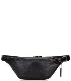 Coach Black Debossed Script Warren Belt Bag