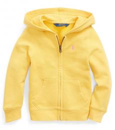 Ralph Lauren Little Girls Yellow Cotton-Blend-Terry Hoodie